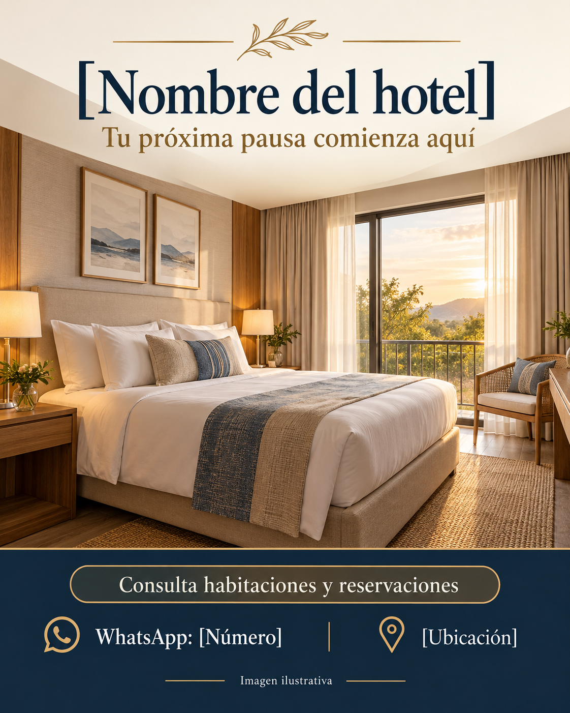 Habitación ilustrativa para imaginar una estancia en Valle